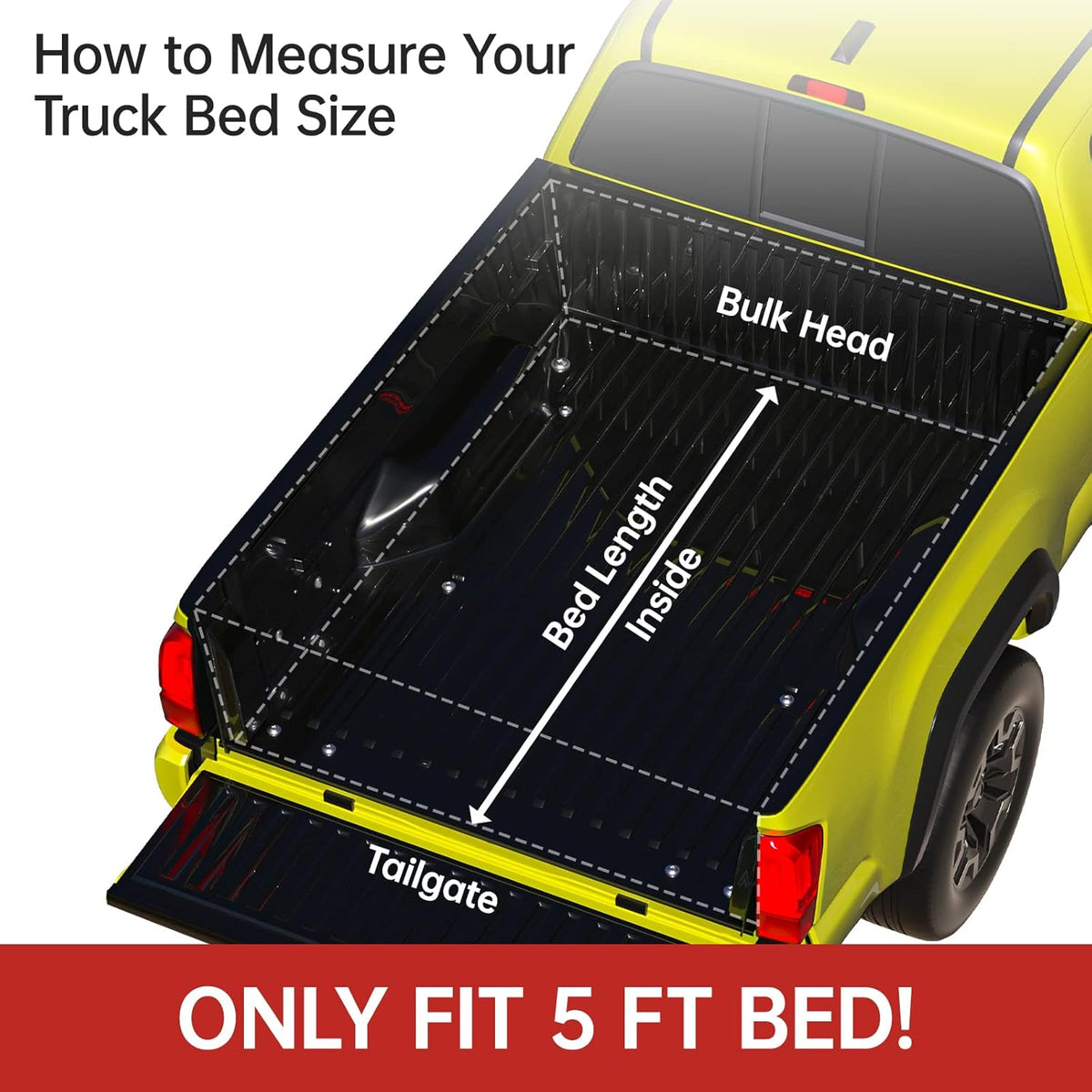 Soft Roll Up Truck Bed Tonneau Cover for 5' Bed (60") P3893