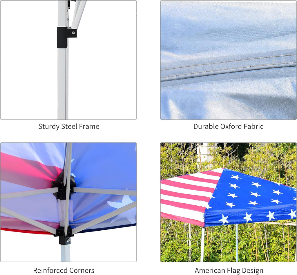 10'x 10' Outdoor Pop Up Canopy Tent with Slanted Legs M60600
