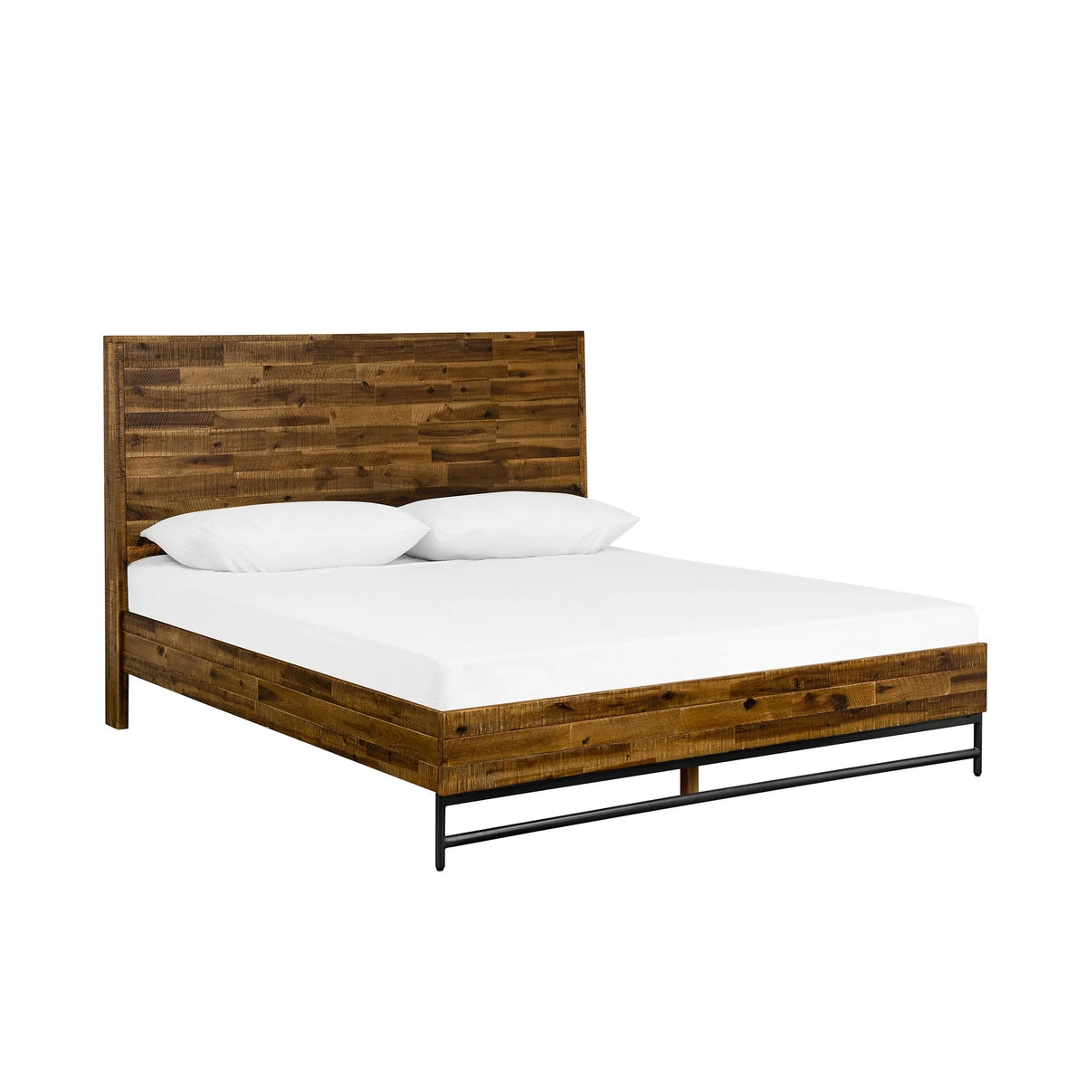 Brown Wooden Low Profile Queen Bed F9644