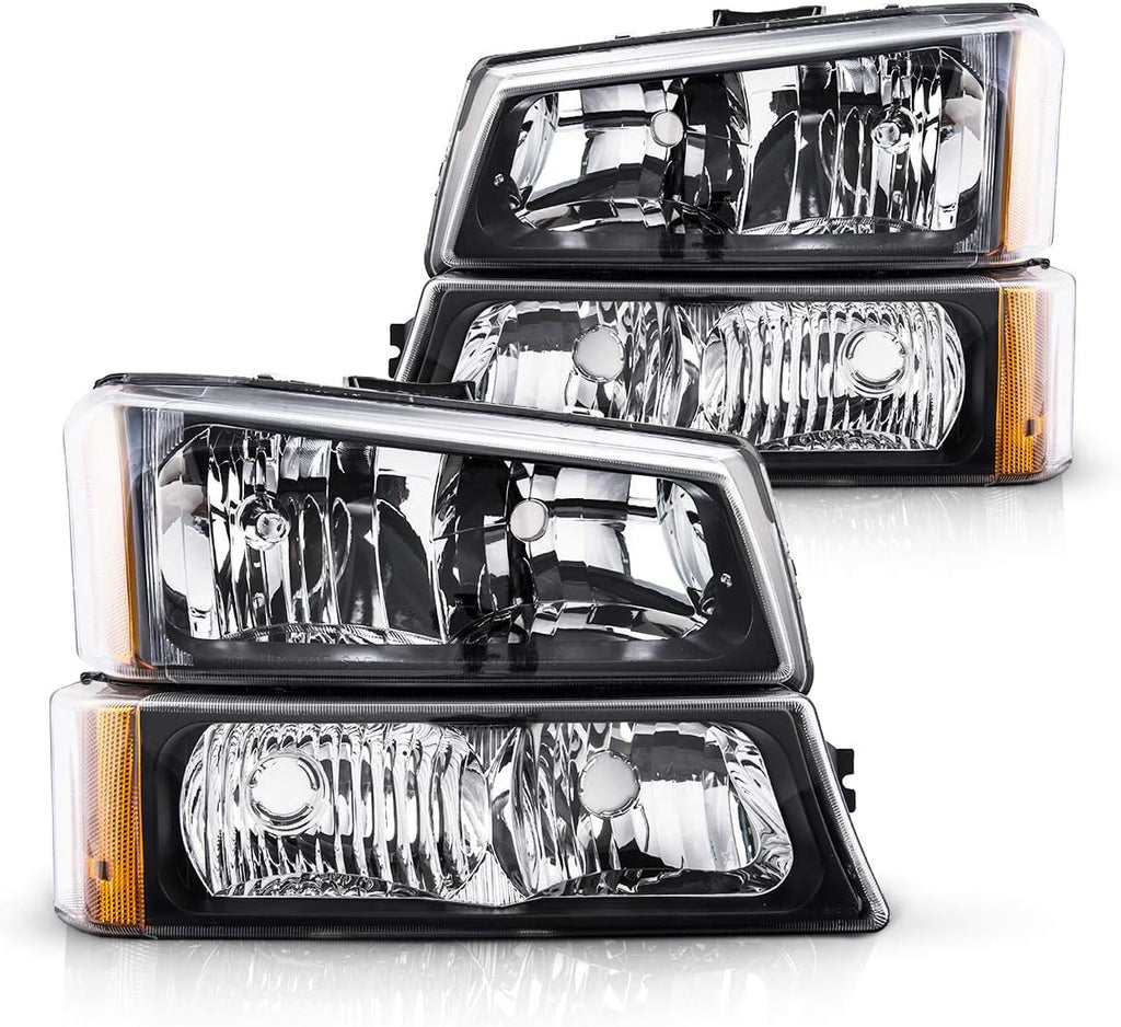 Chrome Housing Clear Reflector Smoke Lens Headlight Assembly M93003