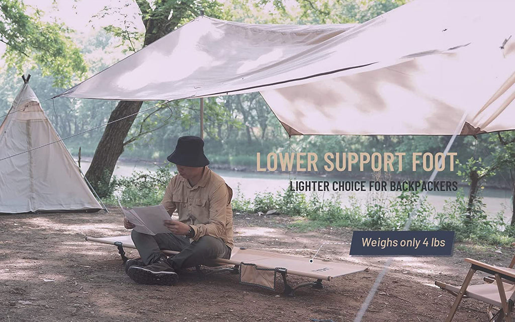 Foldable Camping Cot with Side Pocket and Storage Bag S826