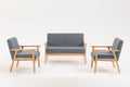 Light Gray Linen Fabric Loveseat and 2 Chair Set D663