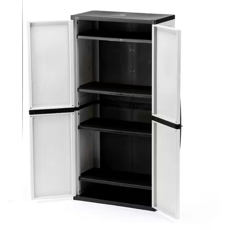Gray Plastic Freestanding Garage Cabinet S217