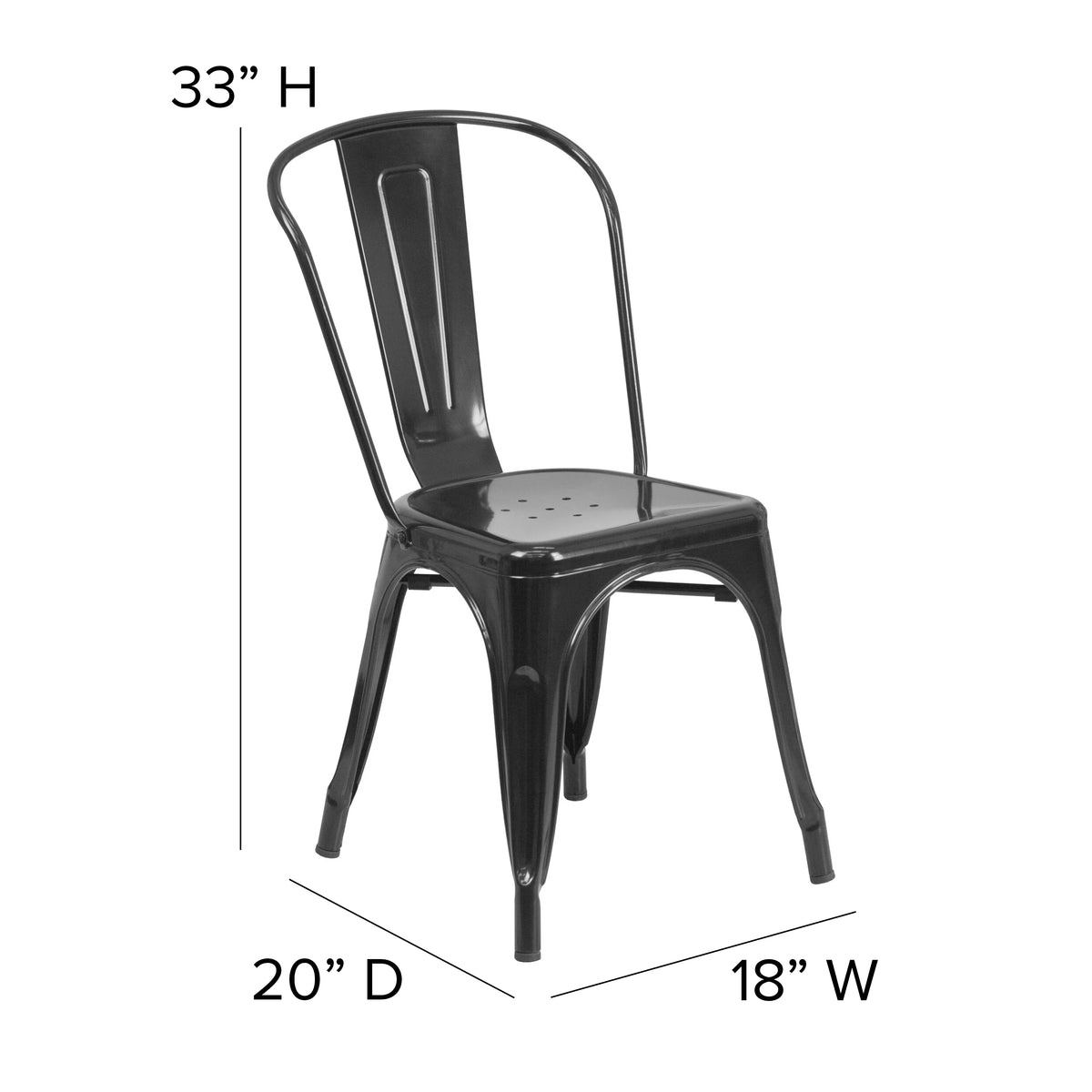 Black Metal Stackable Chair F64517
