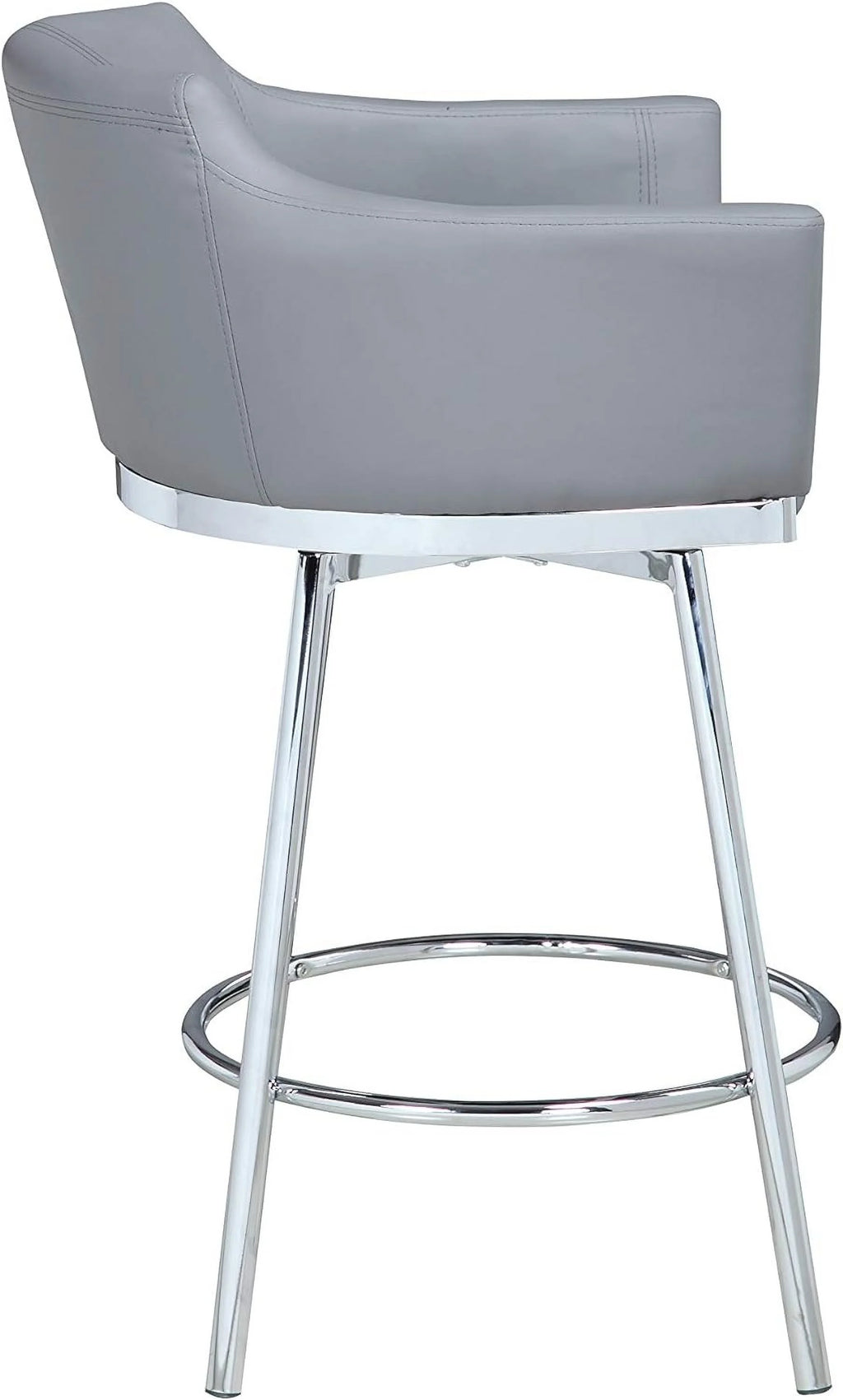 Gray Modern Club Counter Stool with Memory Swivel B552
