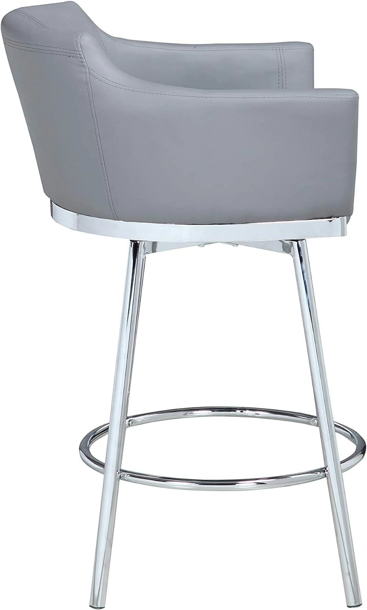 Gray Modern Club Counter Stool with Memory Swivel B552