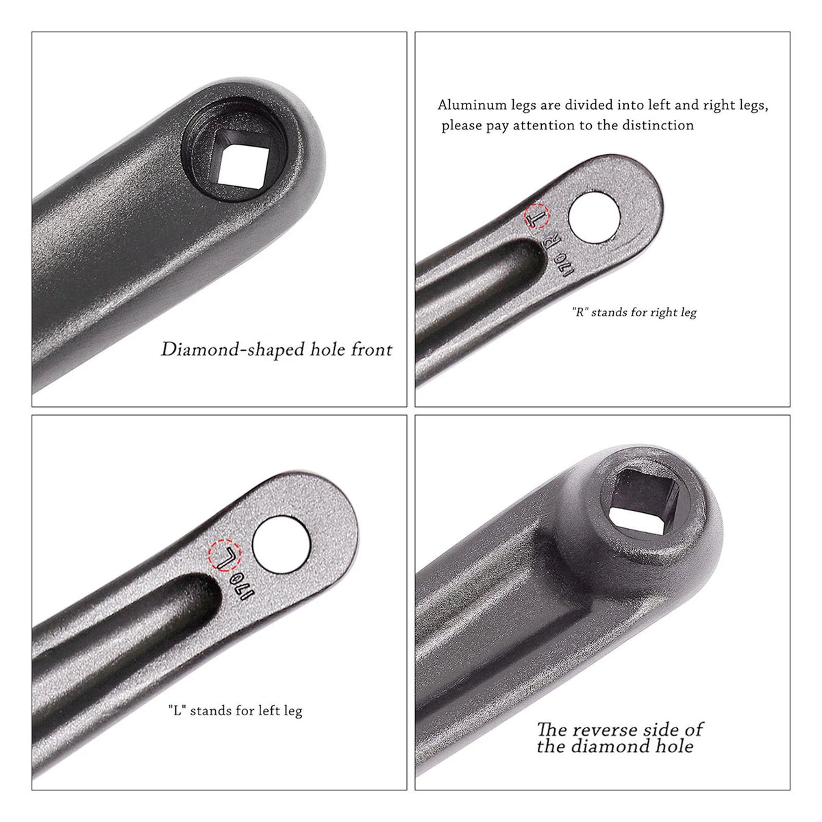 Electric Bike Crank Arm 170mm Left Right Diamond Hole J42977