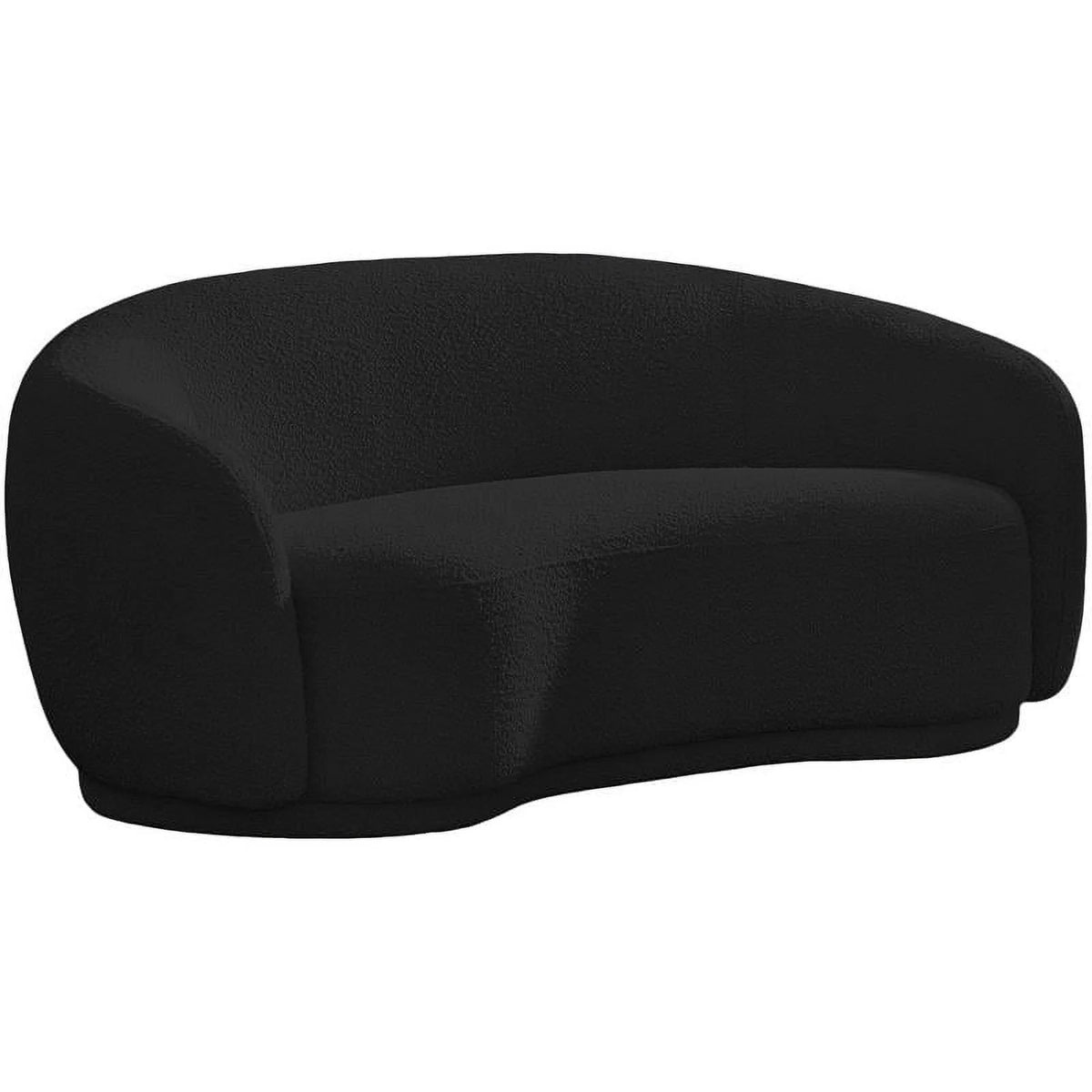 Black Boucle Fabric Loveseat I45502