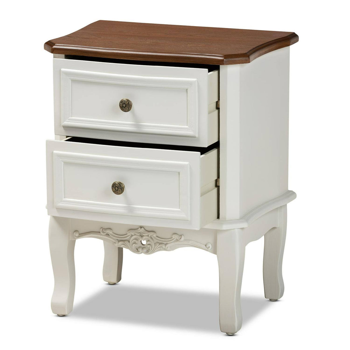 French White and Cherry Brown Dresser S8026