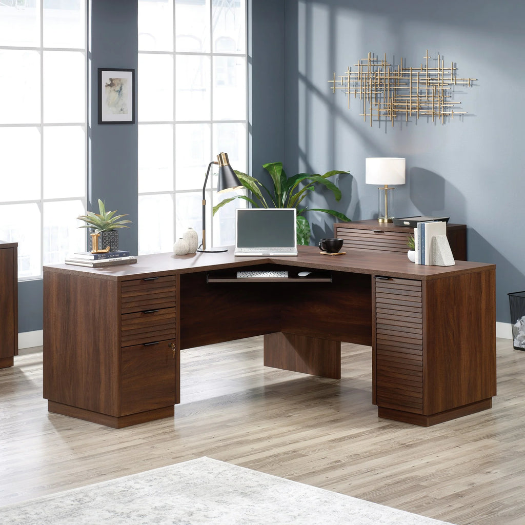 L-Shaped Engineered Wood Desk H1054
