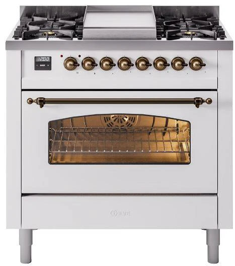 White Dual Fuel Propane Gas Range B36129