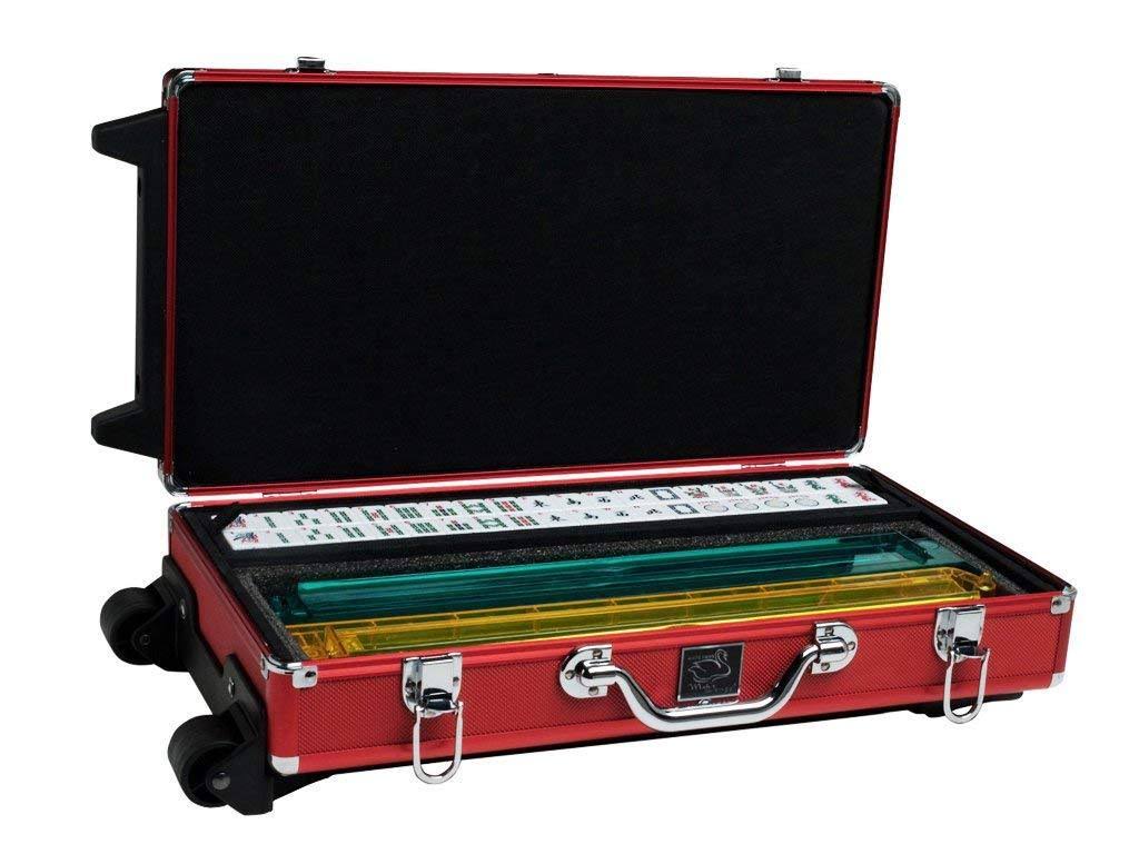 White Aluminum Case Mahjong Set L8314