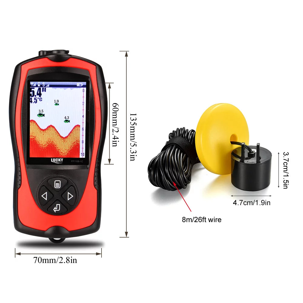 Portable Fish Finder 100M/300FT Depth Fish Alarm Wired Fish Detector L409514