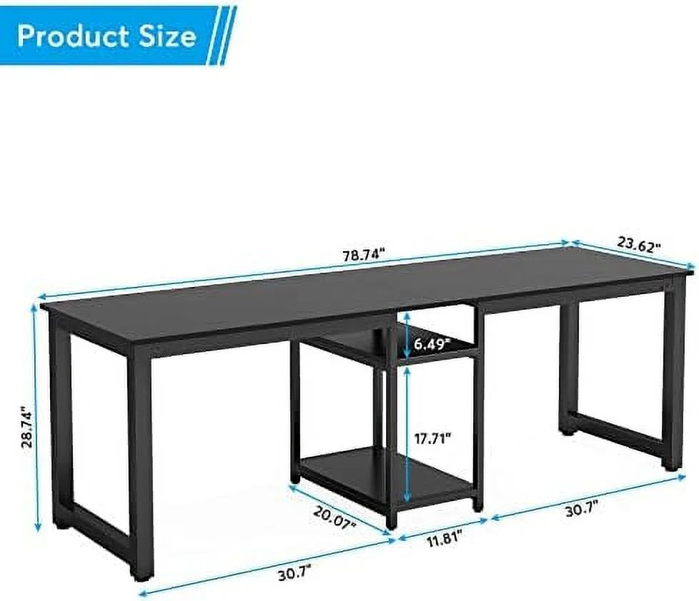 78 Inches White Two Person Computer Desk V345265