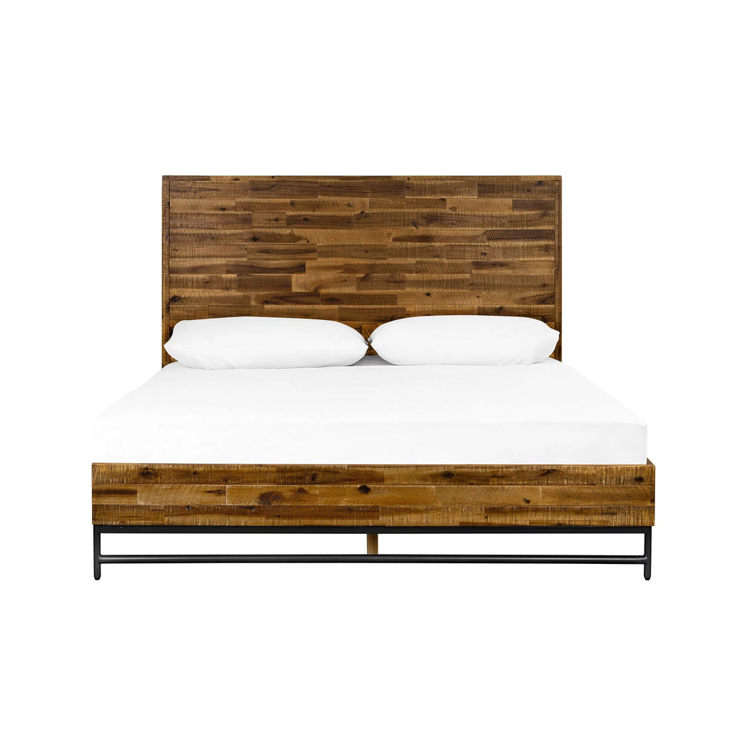 Brown Wooden Low Profile Queen Bed F9644