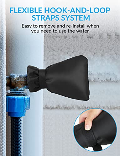 7.1''W x 9.8''H Waterproof Insulated Outdoor Faucet Cover, Black (2) O7444