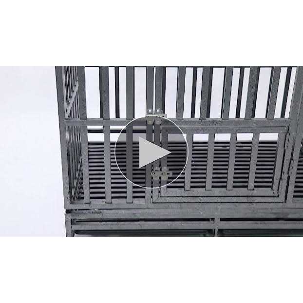 Heavy Duty Metal Dog Cage Pet Kennel Crate Playpen with Wheels V196801