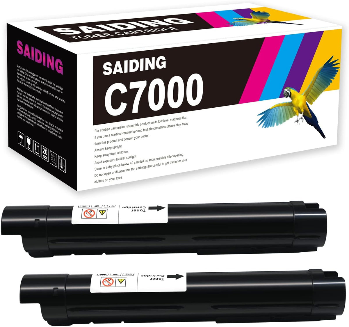 2 Black Remanufactured Toner Cartridge for Xerox C7000 Printer F640