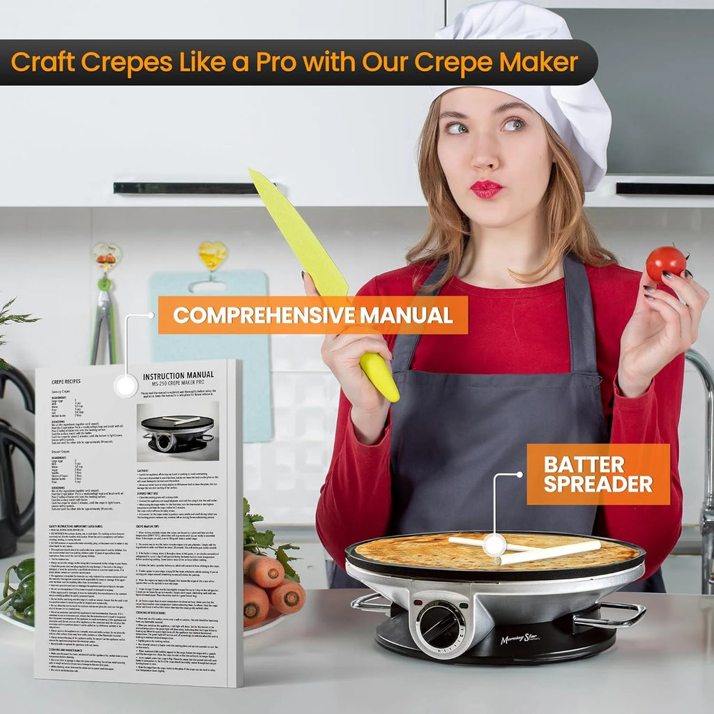 Electric Non Stick Crepe Maker with Temperature Knob C4901