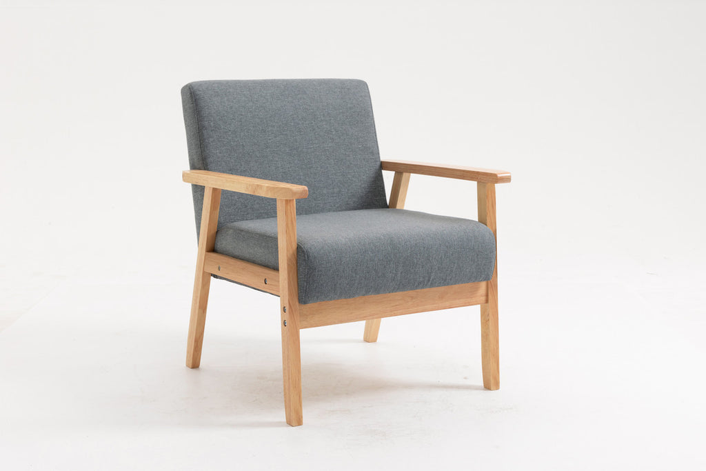 Light Gray Linen Fabric Loveseat and 2 Chair Set D663