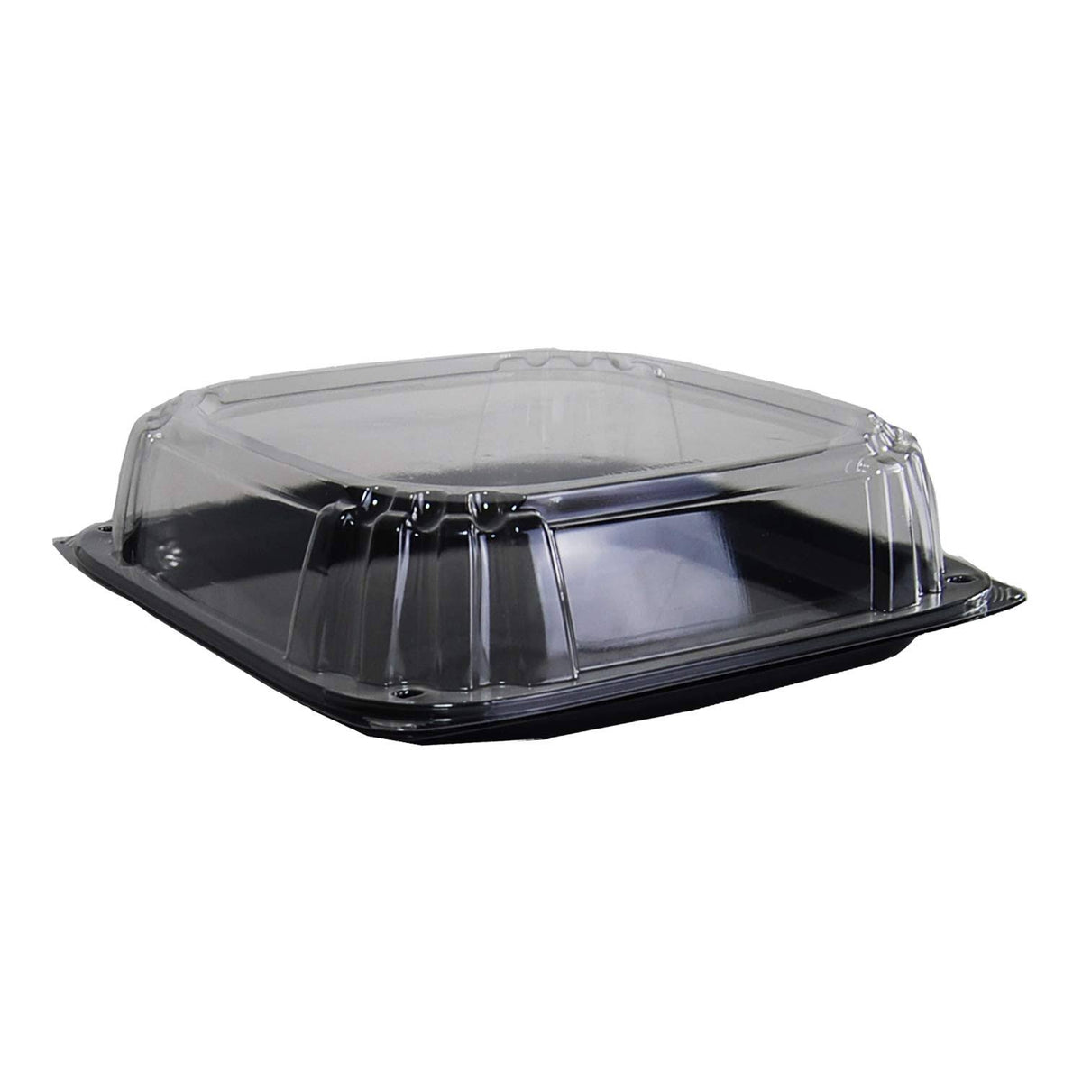 Black Square Catering Tray with Lid, 12" x 12" x 3.06", 25/Case T460