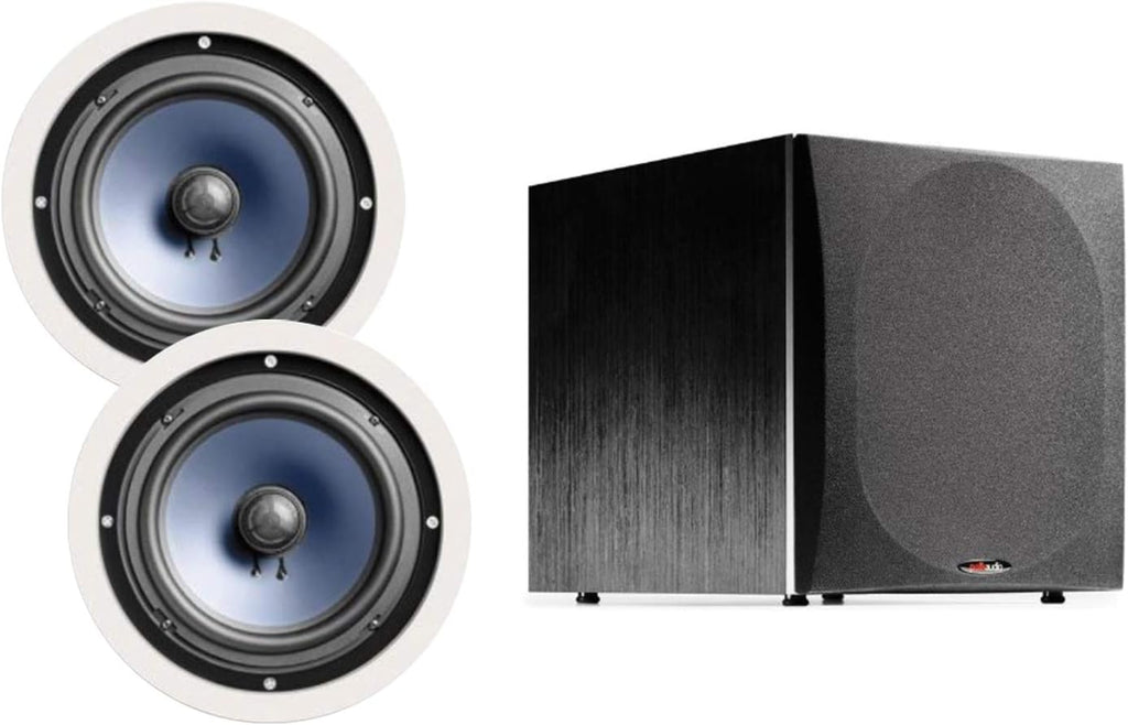8-inch 2-way In-ceiling Speakers Set of 2 with 12-inch Powered Subwoofer Z5900