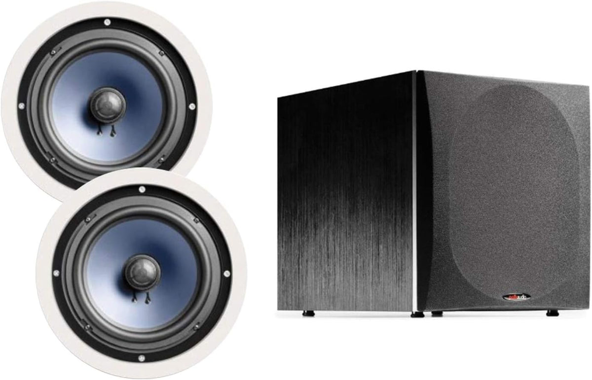 8-inch 2-way In-ceiling Speakers Set of 2 with 12-inch Powered Subwoofer Z5900