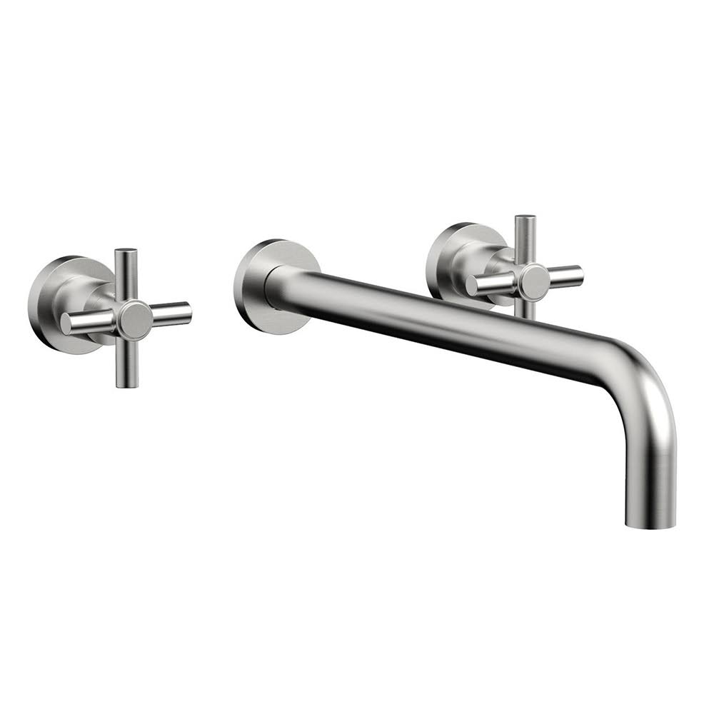 Satin White Wall Mount Lavatory Set L244
