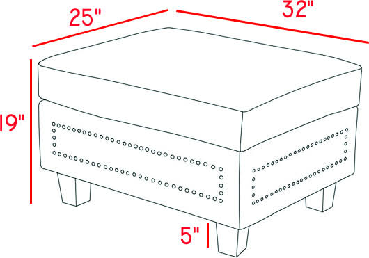 Navy Velvet Storage Ottoman G242
