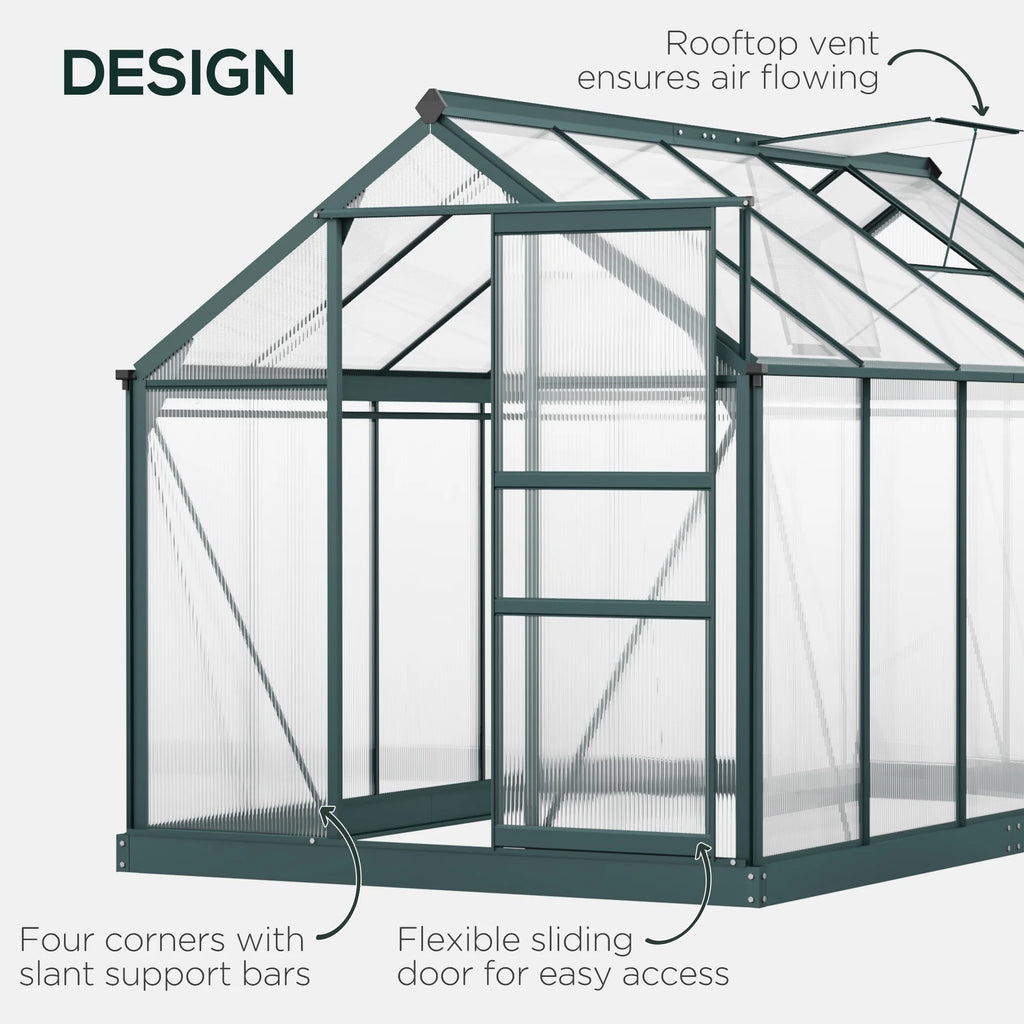 6' x 10' x 7' Polycarbonate Walk-in Greenhouse Y49097