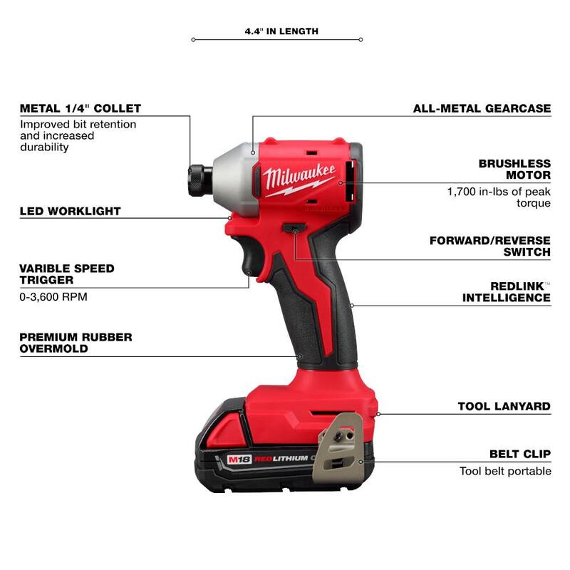 18V Lithium-Ion Brushless Cordless Compact Drill/Impact Combo Kit (2-Tool) X79816