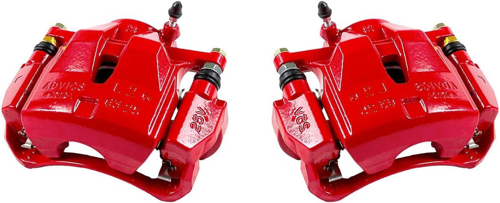 Red Powder Coated Semi-Loaded Caliper Assembly Pair Set M42719