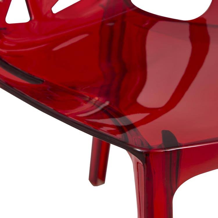 Transparent Red Dining Chair, Set of 2 I884792