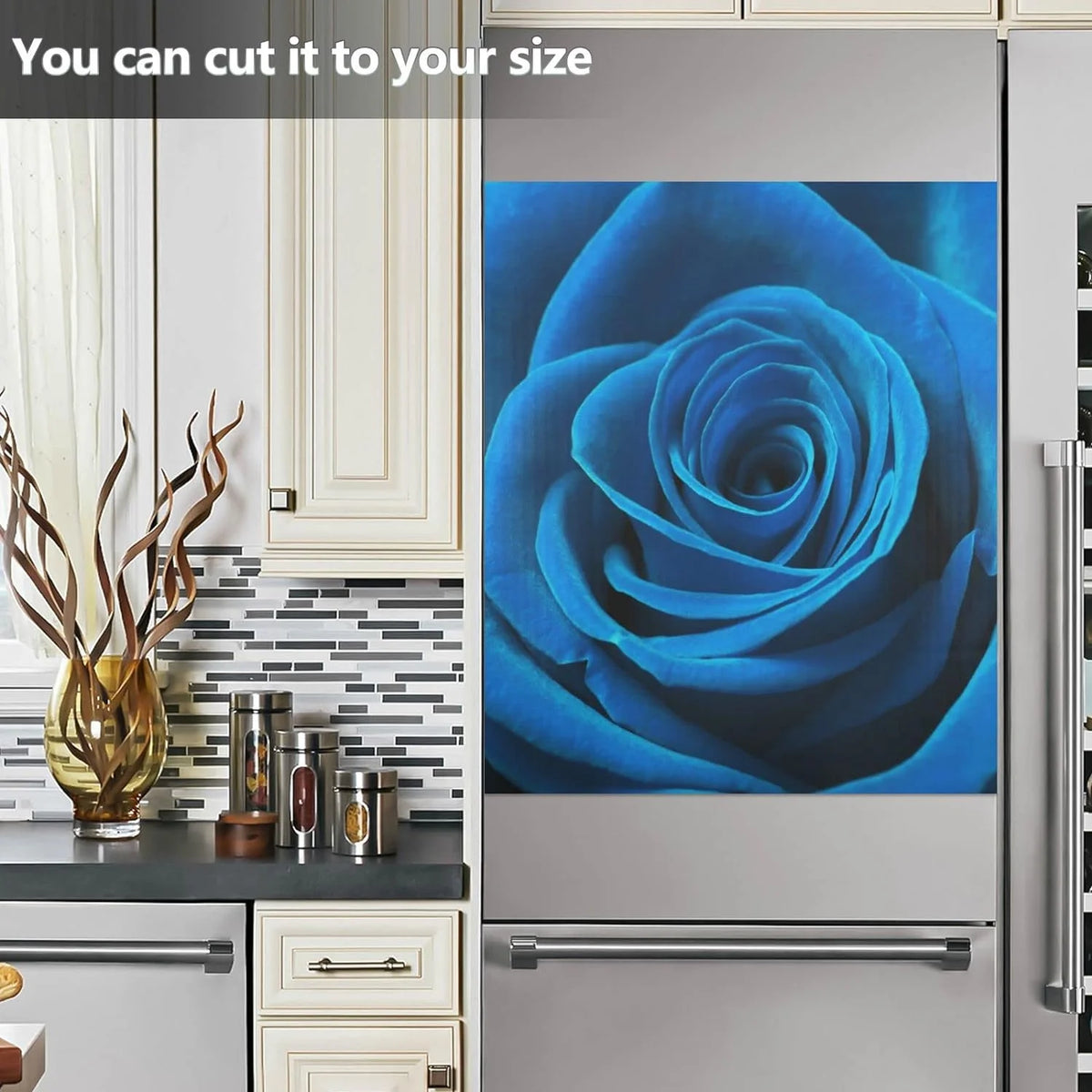 Blue Rose Magnetic Dishwasher Cover 23 x 26 Inch J296