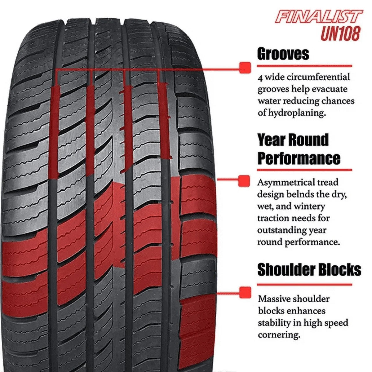 All Season 235/45R18 94W High Performance Tire W384466