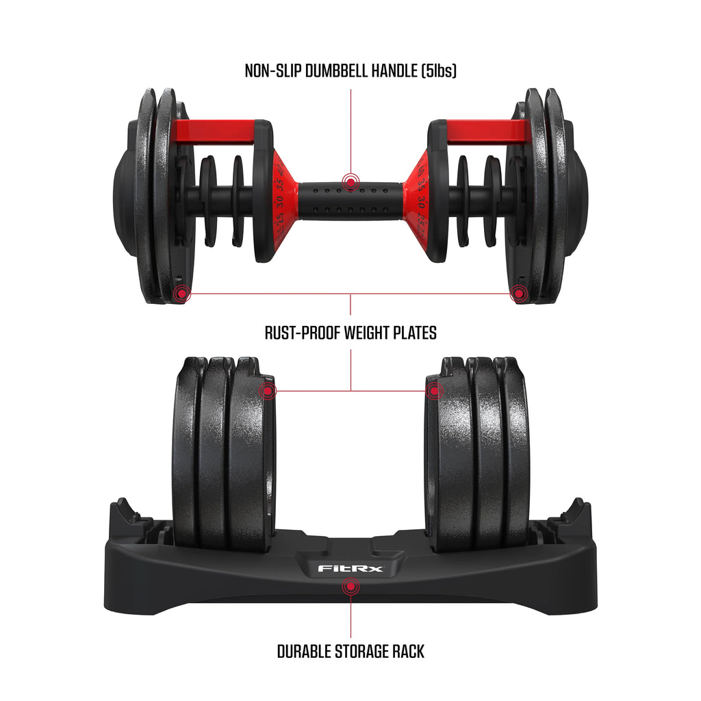 Adjustable Dumbbell 10-90 lbs Black O451