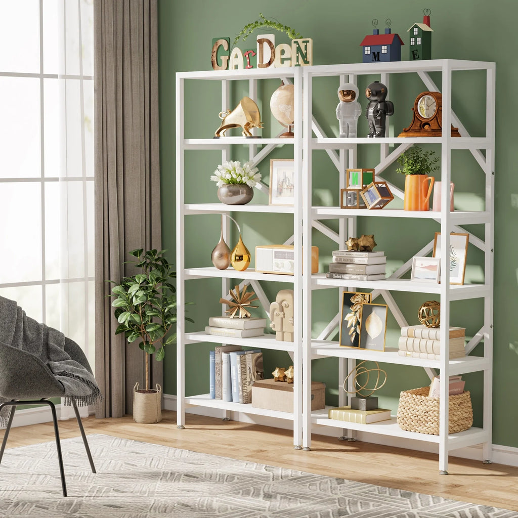 71" 6 Tier Rustic Brown Wood Etagere Bookcase W675269