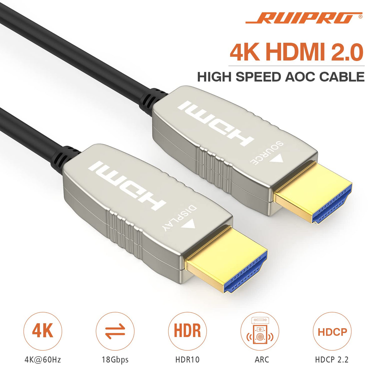 HDMI Fiber Optic Cable 20 feet 4K60HDR HDMI2.0b H900