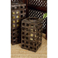 Black Metal and Glass Candle Lantern G230094