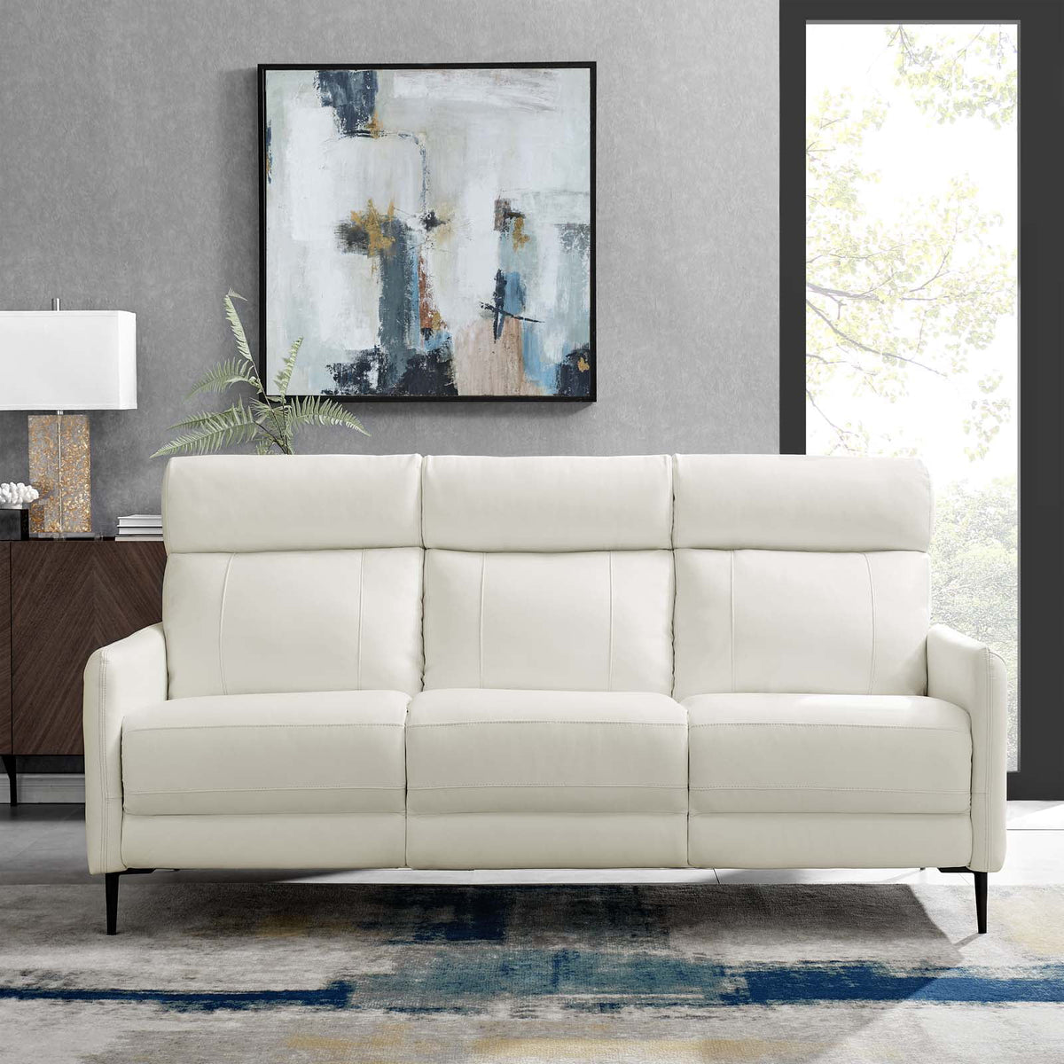 White Leather Sofa P865525