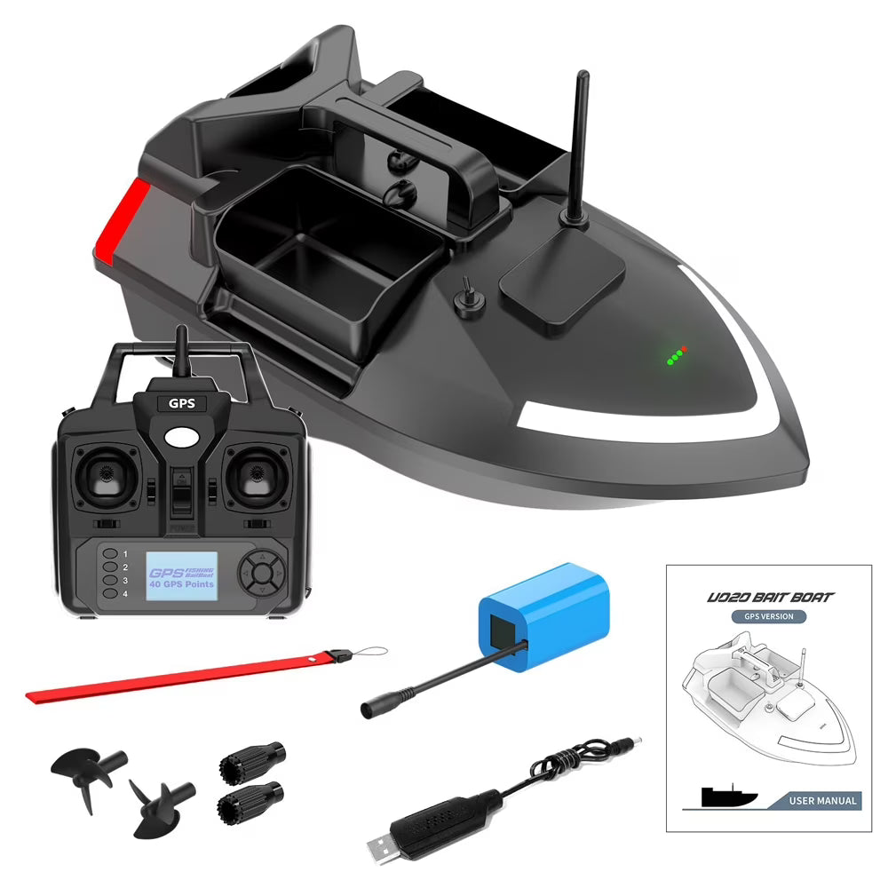 500m Remote Control Bait Boat with Fish Finder A87448