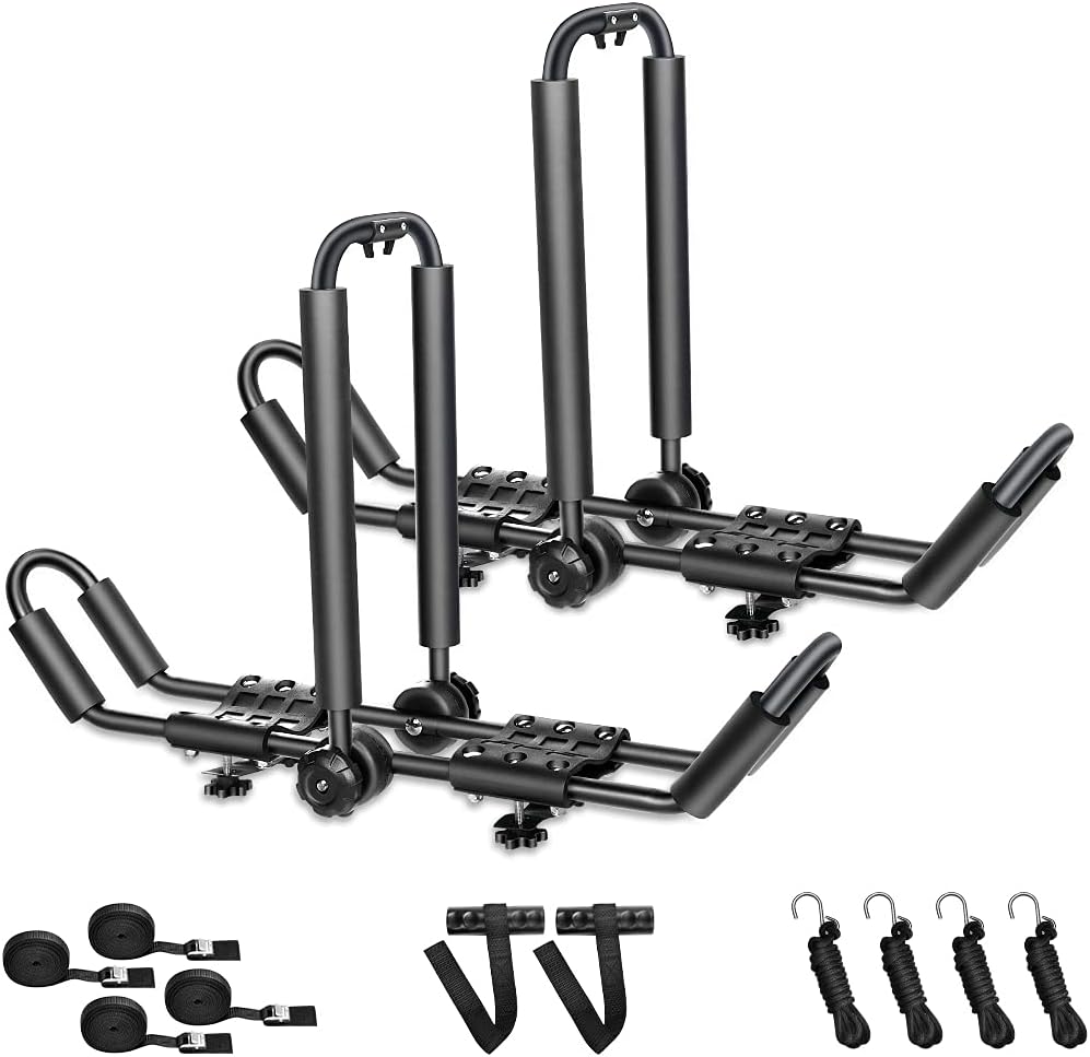 2 Pair Double Folding J Bar Kayak Rack Car Roof Carrier U23819