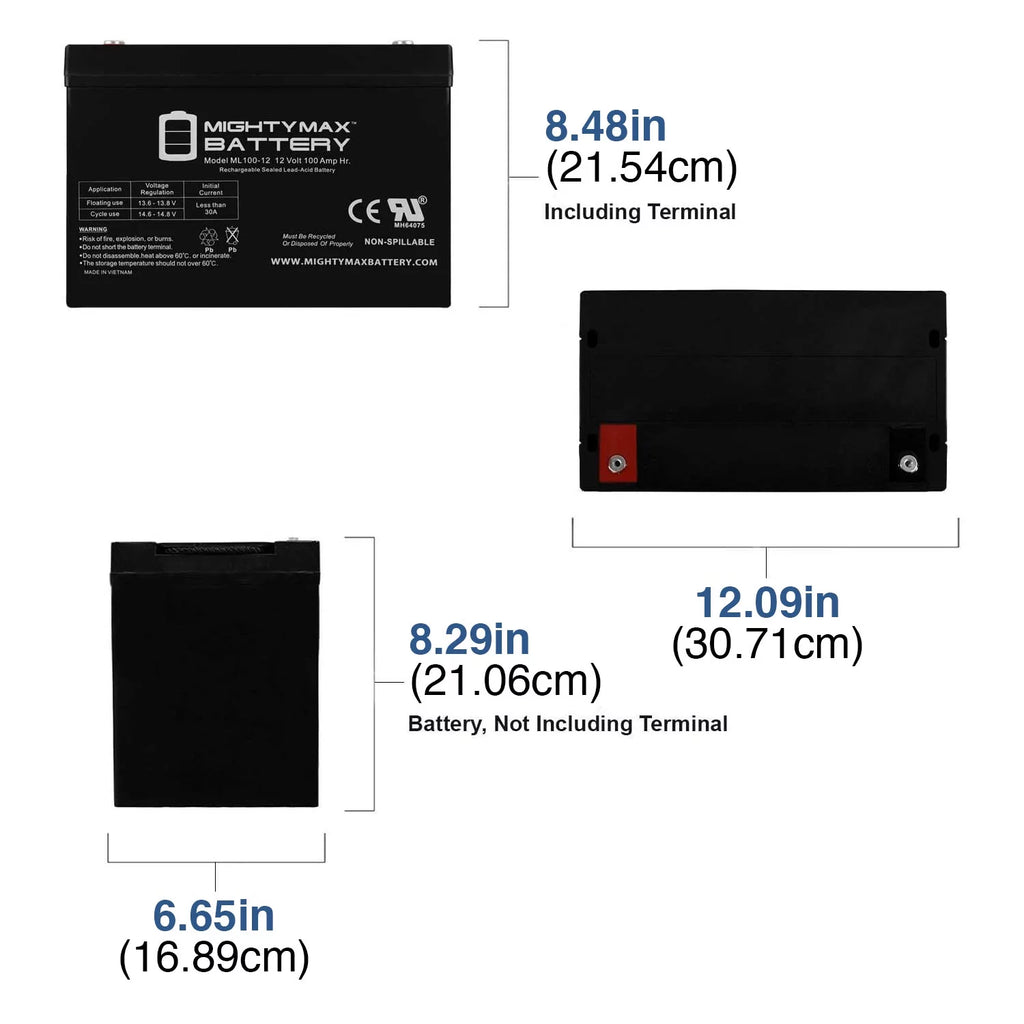 12V 100Ah SLA Battery Y771