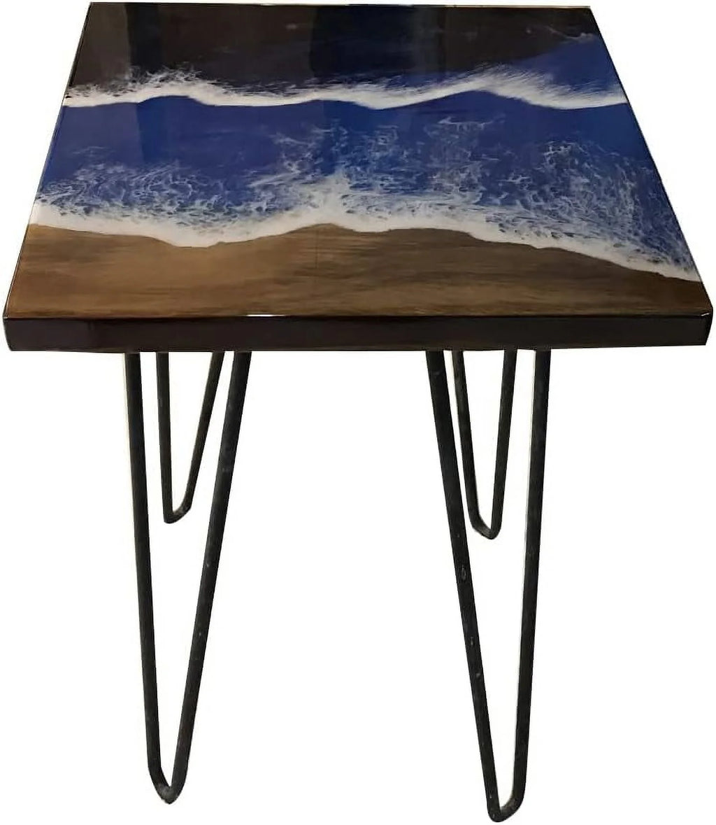 Natural Edge Epoxy Resin Wood Coffee Table Hairpin Legs I606306