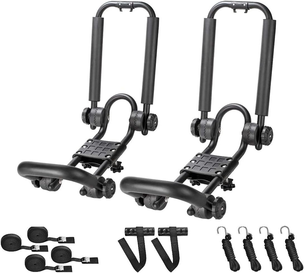 2 Pair Double Folding J Bar Kayak Rack Car Roof Carrier U23819