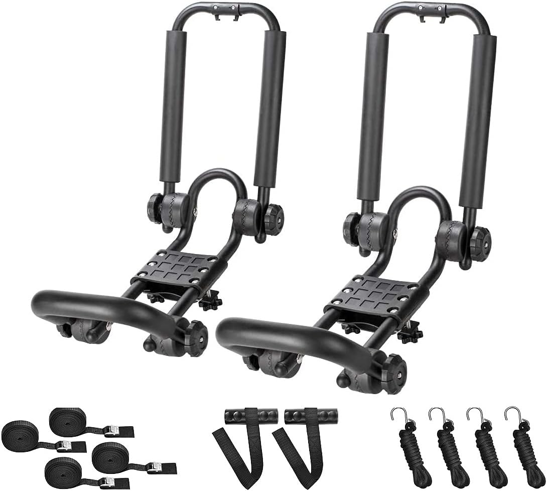 2 Pair Double Folding J Bar Kayak Rack Car Roof Carrier U23819