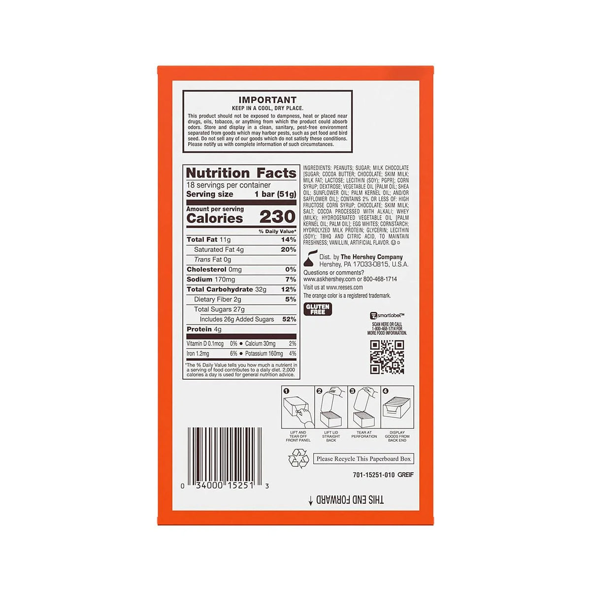 Peanut Butter Nougat Candy Bars 1.8 oz 10 Pack S2006